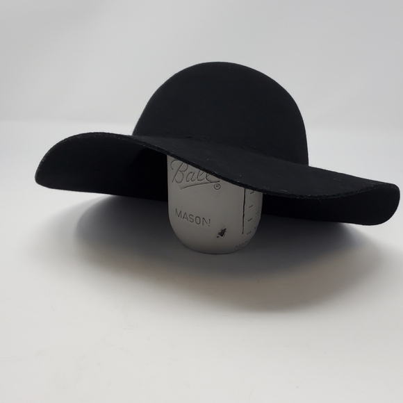 H & M DIVIDED 100% WOOL BLACK HAT  FLOPPY FESTIVAL CLASSIC WOMEN SIZE LARGE 58 - Picture 2 of 12